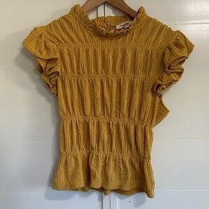Golden Ruffled Women's Blouse